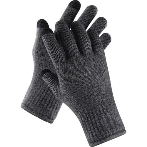Touch Screen Cycling Gloves Unisex Knit Waterproof Windproof Velvet Gloves Hiking Camping Gloves