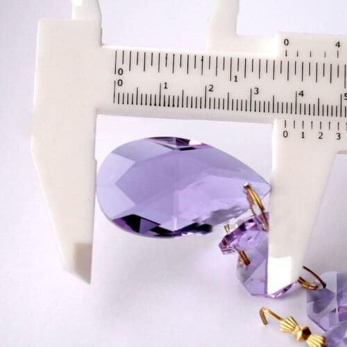 Top Quality 22x92mm 10pcs/lot Lilac K9 Crystal Chandelier Pendant Prism+ three Pieces 14mm Crystal octagon Beads For Chandelier
