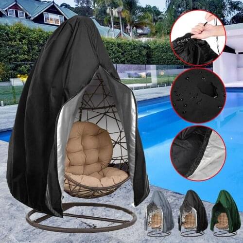 High Quality Zipper Hanging Egg Chair Cover 210D Polyester Fabric Waterproof Patio Swing Dustproof Chair Cover For Outdoors