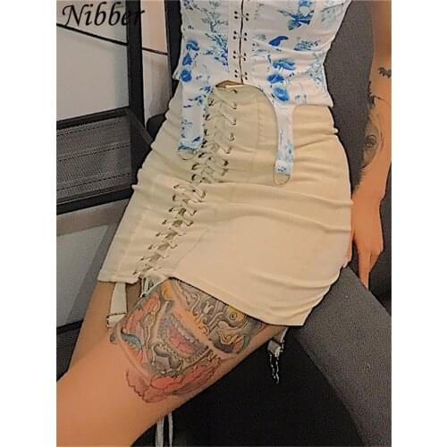 Nibber spring new office lady Elegant mini skirts womens2019summer club party night evening pleated ladies Street casual skirt