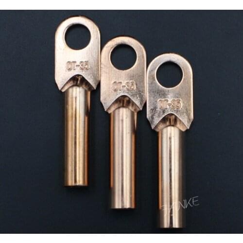 1piece DT-35 35mm2 Cable Lug Terminal Connector Copper Tone for 10.5mm Dia Bolt Electric power fittings Factory standard B type