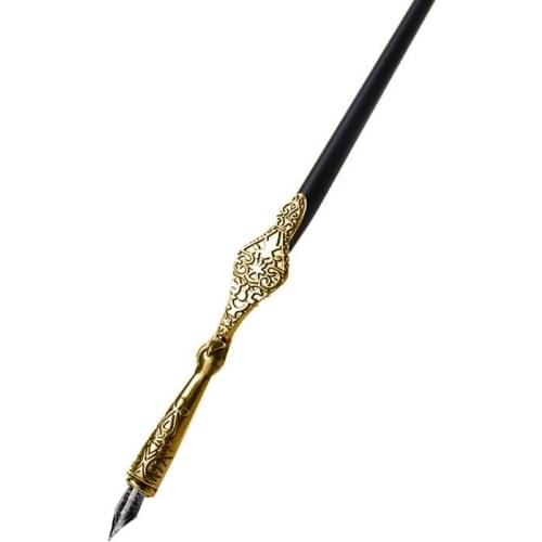 1PC Metal Carved Craft Script Antique Dip Pen Oblique Calligraphy Pen Holder U4LD