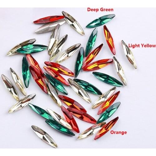 100Pcs Black AB Horse Eye Crystal Rhinestones for Nails Sharp Bottom Gemstones Nail Charms Manicure 3D Nail Art Decorations