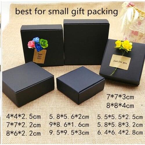 18 sizes 20pcs Small Black gift Cardboard Box cardboard Packaging box black Paper packaging Gift carton cardboard paper box