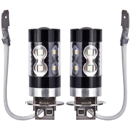 2 x H3 Xenon White 100W High Power SMD Car LED Bulb Fog Driving Light Lamp