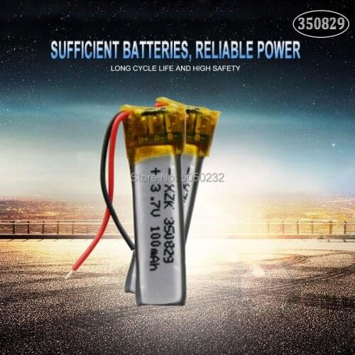2pc 3.7v 60mAh 350829 Lithium Polymer Li-Po li ion Rechargeable Battery For GPS Camera Power Bank Tablet Electric Toys PAD DVD