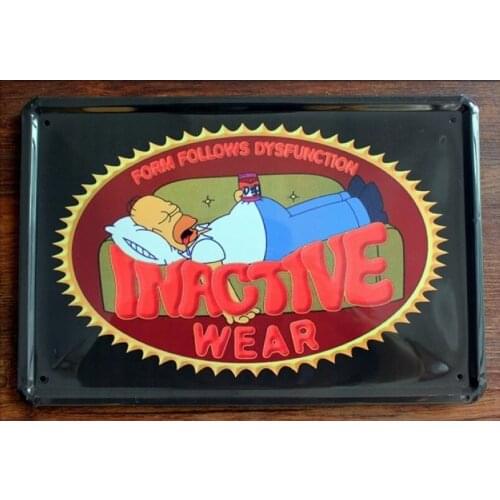 50pcs/lot Metal Sign shabby chic INACTIVE WEAR anime poster Vintage Tin sign Art wall decor Restaurant Bar iron Painting N-156 2