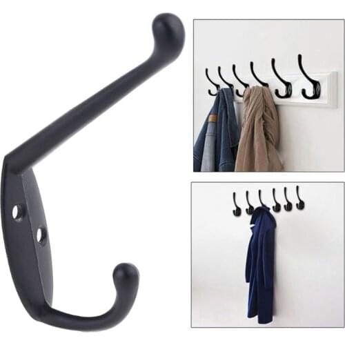 9 Pack Coat Hooks Wall HooksHeavy Duty Wall Mounted for Hat Hardware Dual Prong Retro Coat Hanger with 20 Screws（Black/Gold