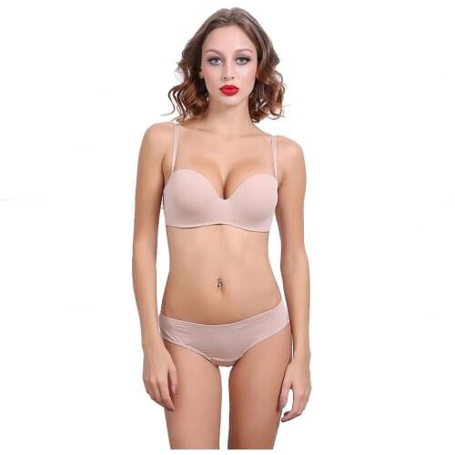 US $9.9 Seamless Bras with Lace Demi Bra Half Cup Set Underwear Lingerie Women Intimates Underwire Black Khaki