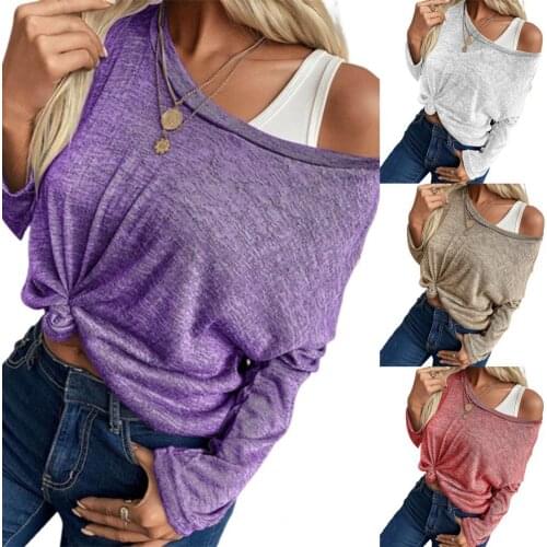 Autumn Elegant Tops Women Blue White Off the Shoulder Blouse Sexy Shirts Women Tops O Neck Full Sleeve Summer Blouse Female