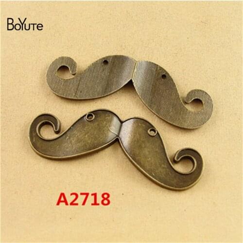 BoYuTe (20 Pieces/Lot) 62*22MM Antique Bronze Plated Zinc Alloy Mustache Charms Pendants Necklace for Choker Diy Bracelet