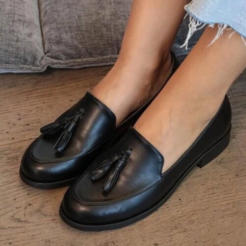 Mio Gusto Brand, Black Color, 3Cm Low Heel, High-Quality Casual Oxford Women 's Shoes