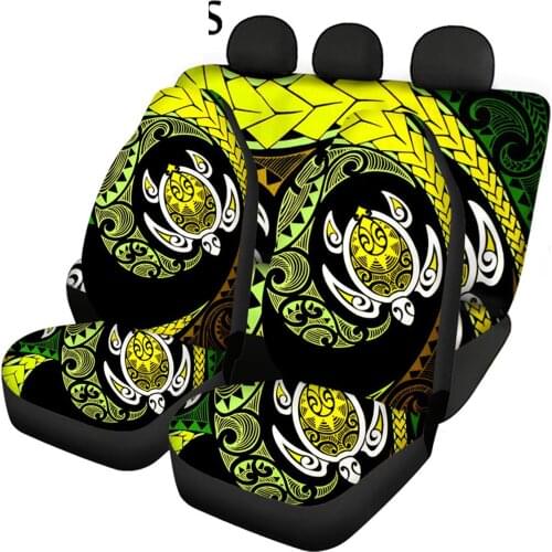 HUGSIDEA Durable Seat Cover Protector Scratchproof Vehicle Front and Rear Seat Accessories Protector Polyneisan Turtle Print