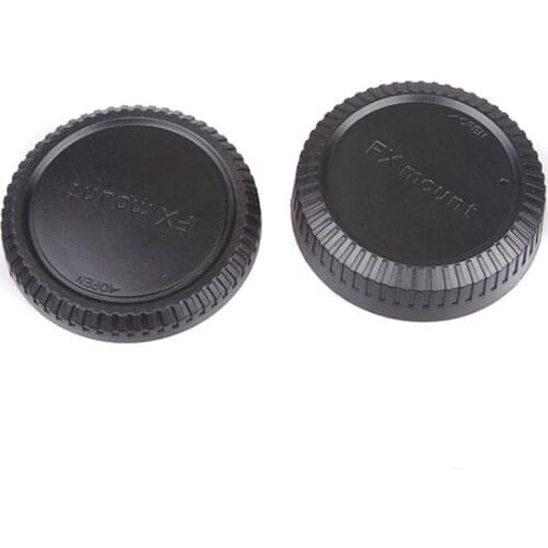 For Fuji X FujiFilm FX XF mount Body Cover Lens Rear Cap Set Black