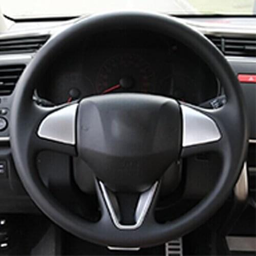 For Honda FIT JAZZ 2013 2014 2015 2016 Accessories Car Styling Car Steering Wheel Button Frame Decoration Cover Trim