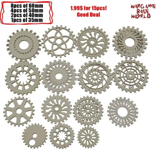 Plywood - Tiny COGS and GEARS Steampunk - Beads Mix - Good Deal