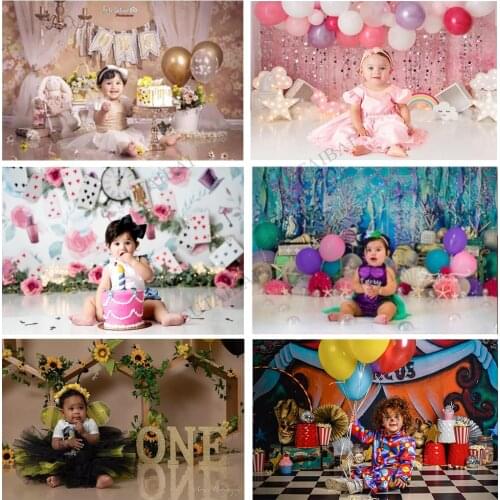 Newborn Baby Shower Backdrop Cake Smash Birthday Party Decoraion Photography Background Children Photo Studio Photocall Banner