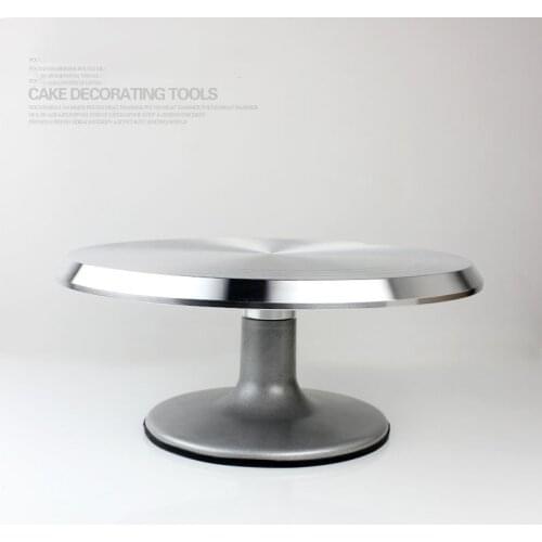 12 inch Baking tool aluminum alloy mounted cream cake mounted on the rotary Cake Stand Baking Cream Carved Cake