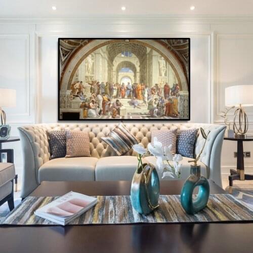 Famous Painting Art School of Athens by Raphael, Posters and Prints on Canvas Wall Art Pictures for Living Room Decor No Frame