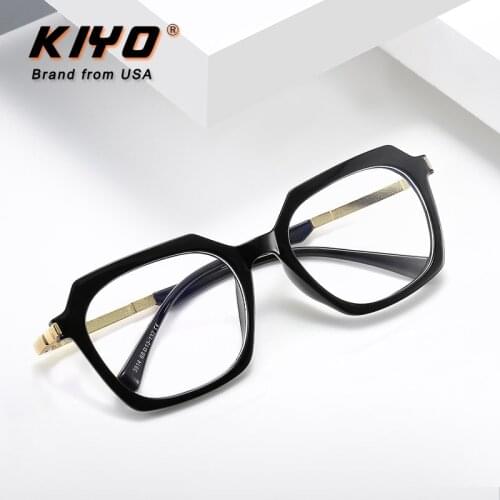 KIYO Brand 2020 New Women Men Fashion Optical Frame PC Eyeglasses Frames Polygonal Spectacles Glasses High Quality Eyewear 3914
