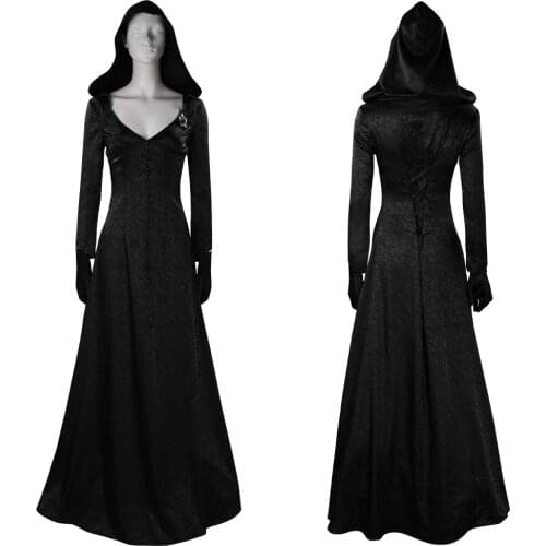 Village Witch Cosplay Costume Missionary Priest Uniform Long Dress Outfits Halloween Carnival Suit