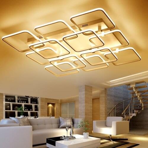 Creative Frame Aluminum Acrylic LED Ceiling Lights Living room bedroom study office ceiling lamp RC adjustable lamps