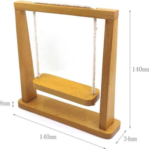 Dollhouse Wooden Chair, 1/12 1/6 Dollhouse Miniature Natural Wooden Swing Simulation Model