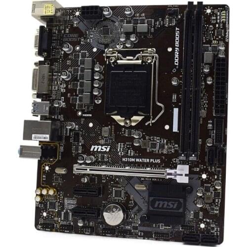 For MSI H310M WATER PLUS Motherboard LGA 1151 DDR4 Intel H310 PCI-E 3.0 USB3.1 VGA Micro ATX Desktop l H310 Motherboard