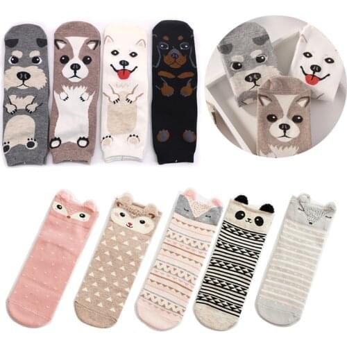 Lovely Cartoon Women Socks High Quality Cotton Animal Sock Autumn Winter Warm Socks for Lady Girls Art Socks Calcetines Mujer