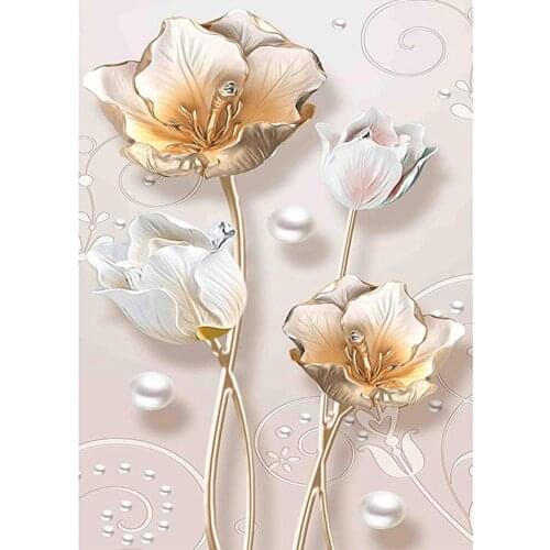 Huacan Full Square Diamond Painting Flower 5D DIY Diamond Embroidery Mosaic Kit Cross Stitch Home Wall Decor