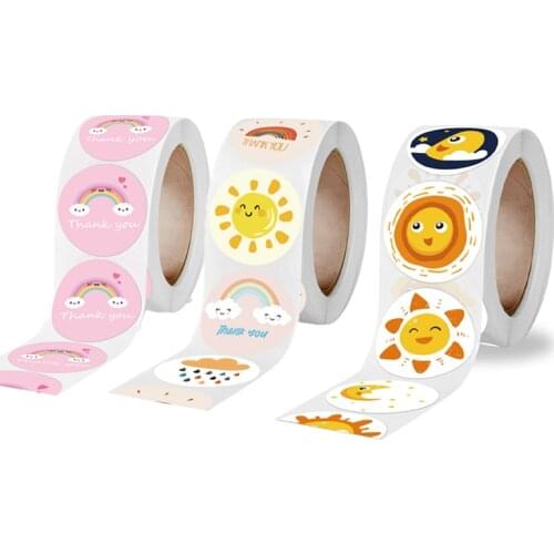 500pcs Cute Sun Rainbow Clouds Cartoon Stickers for Teacher Reward Sticker Handmade Gift Decor Labels Kids DIY Diary Notebooks