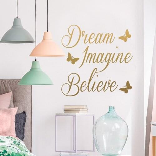 NEW dream imagine believe Vinyl Decals Wall Stickers vinyl Stickers Diy Home Decoration Accessories