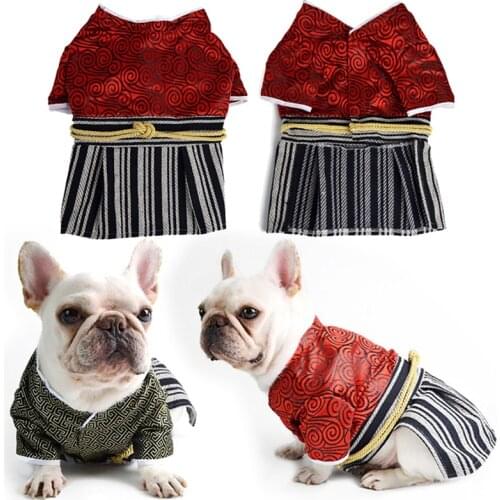 Dog Clothes Japanese Kimono for Dog Dresses Dog Samurai Suit Sets Corgi Shiba Inu Cat Christmas Easter Holiday Costumes Cosplay