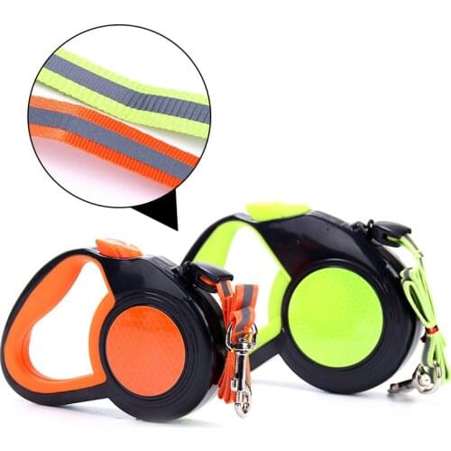 3/5/8M Dog Leash Automatic Retractable Reflective Tape Dogs Leashes Nylon Extending Puppy Walking Running Leads Pet Supplies