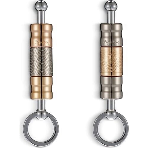 Removable Cigar Punch Metal Cigar Cutter Puncher 2 Size Guillotine For COHIBA Cigars With Key Ring Gift Box CL-K