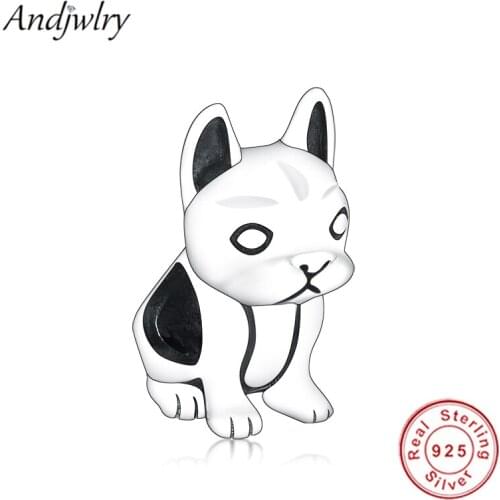 Fit Original Charms Bracelet 925 Sterling Silver French Bulldog Puppy Dog Charm Beads DIY Jewelry Berloque Dangle