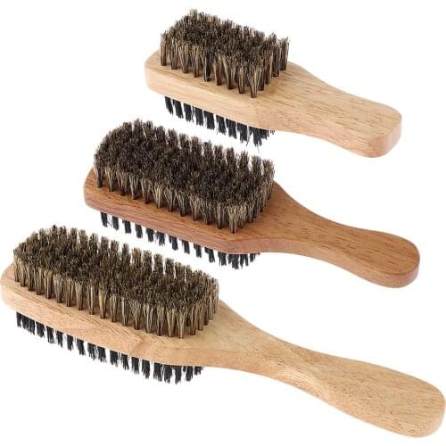 Beard Brush Bristle Comb Mens Boys Male Mustache Care Grooming Brush Double-sided Hair Brush Shaving Comb Wooden Wave Brush
