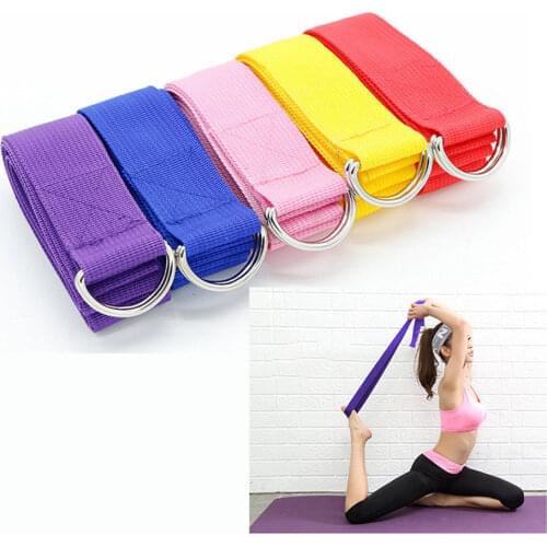 183cm Multicolors Port Yoga Stretch Strap D-ring Belt Gym Waist Leg Fitness Adjustable Belt Waist Leg Resistance Fitness Band