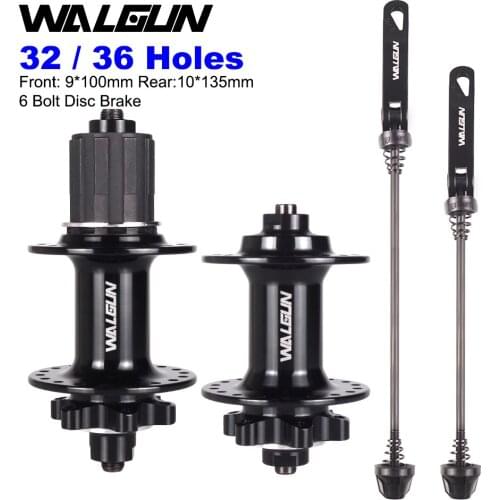WALGUN WG704 MTB Mountain Bike Hubs 32 36 Holes 100mm 135mm 6 Bolt Disc Brake Front Rear Bicycle Hub 32H 36H Bike Wheelset parts