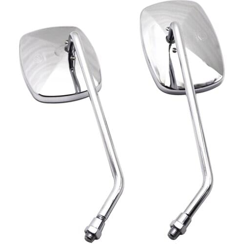 Universal Rectangle Rearview Mirror Motorcycle Chrome 8 10mm Motorbike Side Mirrors For Triumph Bonneville Suzuki Burgman 400