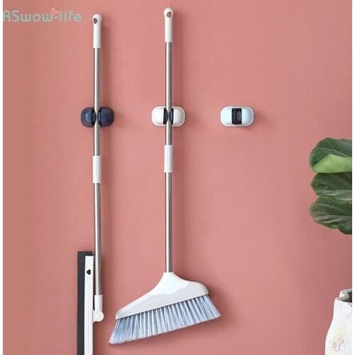 Nordic Style Drill-Free Mop Rack Toilet Sucker Broom Wall Hanging Viscose Hook ABS Strong Household Supplies Traceless Hanger