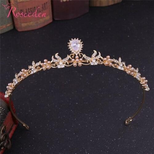 CZ Women Princess Fashion Rhinestones Crystal Crown Tiaras Bridal Bride Wedding Party Hair Jewelry Accessories RE3546