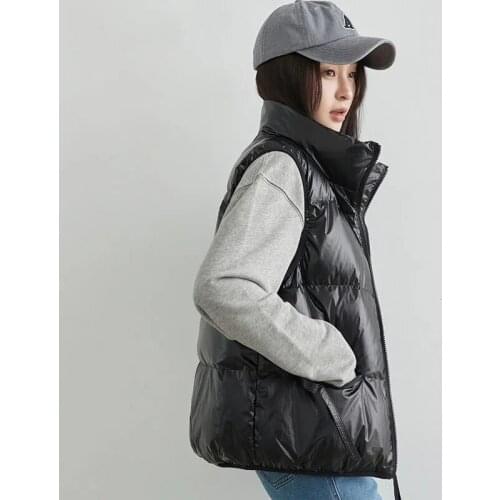 Female 2021 Autumn Winter New Down Cotton Vest Female Short Student Version Loose Waist Coat Outer Wear Vest All-match Jacket 13