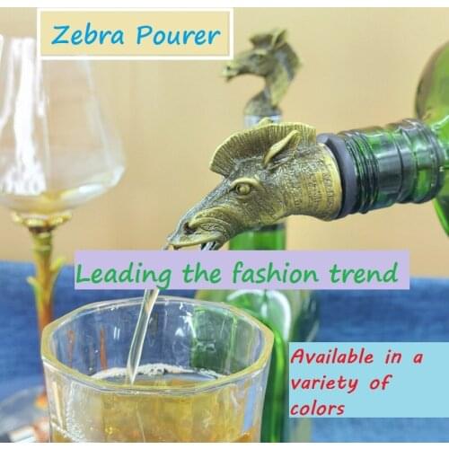 1Pcs Wine Pourer Zinc Alloy Zebra Head Wine Stopper Drinks Bar Tools Night Club Bar Accessories