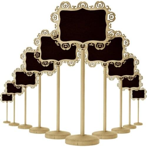 10pcs Mini Chalkboard Borders Rectangle Wooden Blackboard Holder Place Card Message Boards Wedding Parties Decoration Supplies