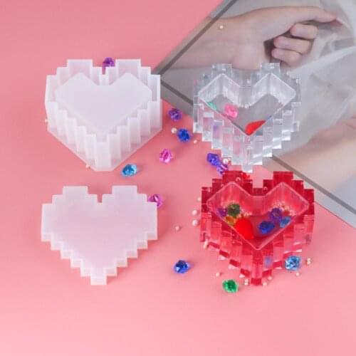 2Pcs DIY Silicone Molds Heart Shaped Storage Box Christmas Craft Making Tool