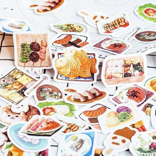 45pcs Box Cute Food Bread Stationery Sticker Photo Diary Scrapbook Paper Decoration Sticker Diy Gift Card Art Craft