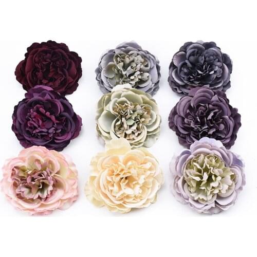 5PCS Silk Peony Flower wall Decorative wreath Scrapbooking Artificial Flower For Home Wedding Birthday Party Decoration Supplies