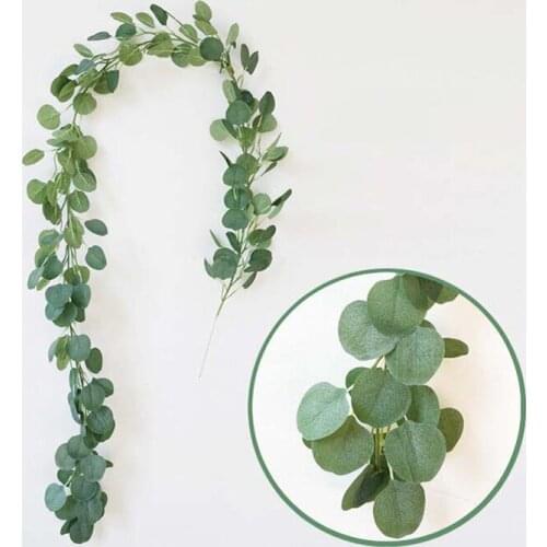 5pcs Artificial Green Eucalyptus Vines Rattan Wedding Decoration artificial Fake Plants Ivy Wreath Wall Decor Garden Decoration