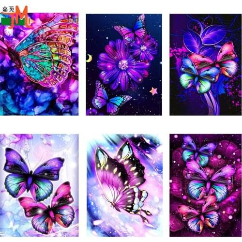 5D DIY Diamond Embroidery Color Butterfly Full Square Round Rhinestone Kit Diamond Painting Animal Needlework Home Decoration